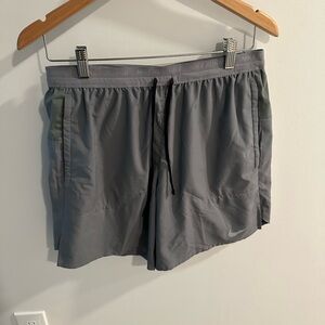 Nike Men's Athletic Shorts Gray with Olive Accents
